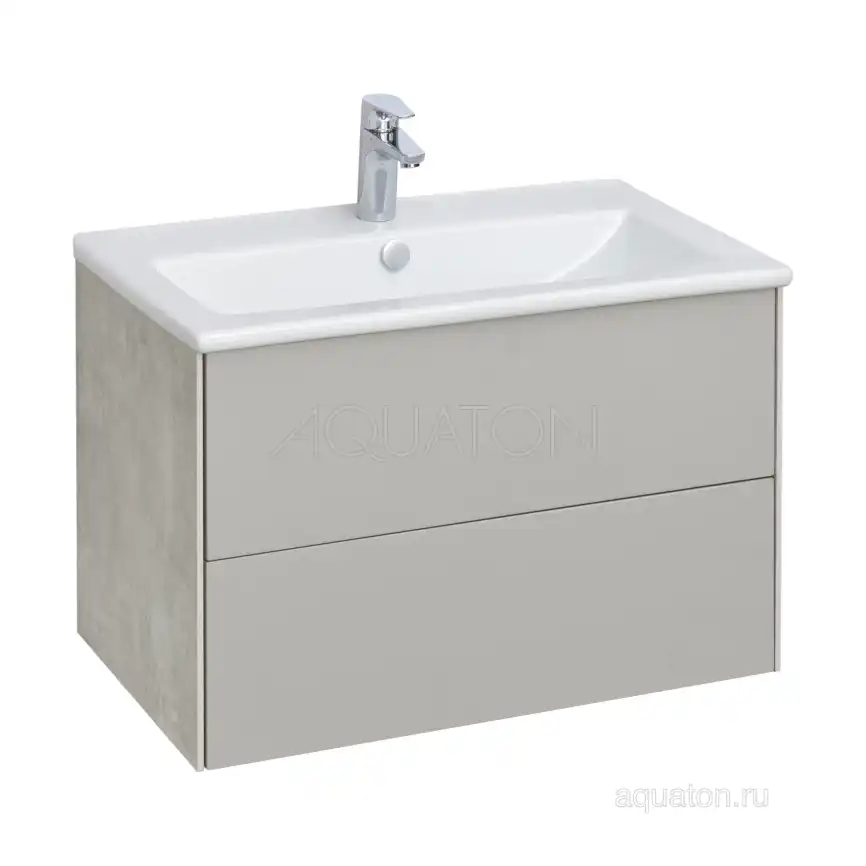 Тумба под раковину Aquaton Сохо 75 1A258101AJ9A0 подвесная цвет, слэйт / галька серая фото 1