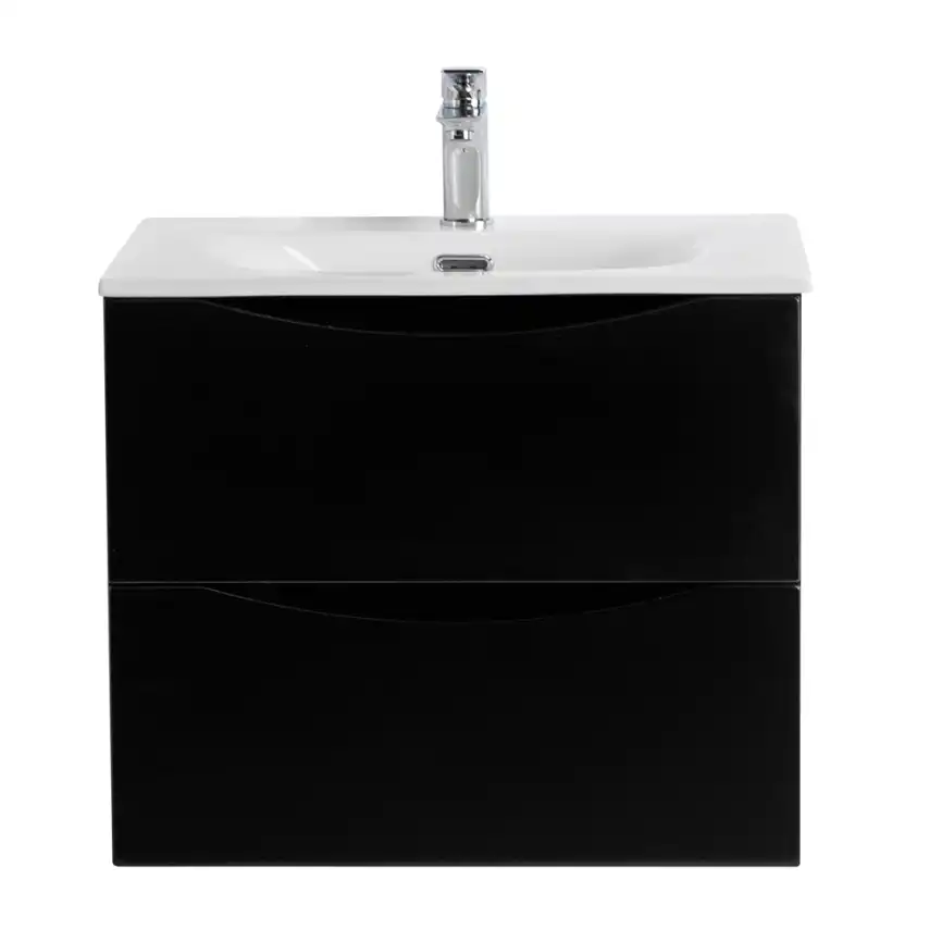 Тумба под раковину BelBagno MARINO-CER-N-600-2C-SO-NL-P подвесная Nero Lucido фото 1