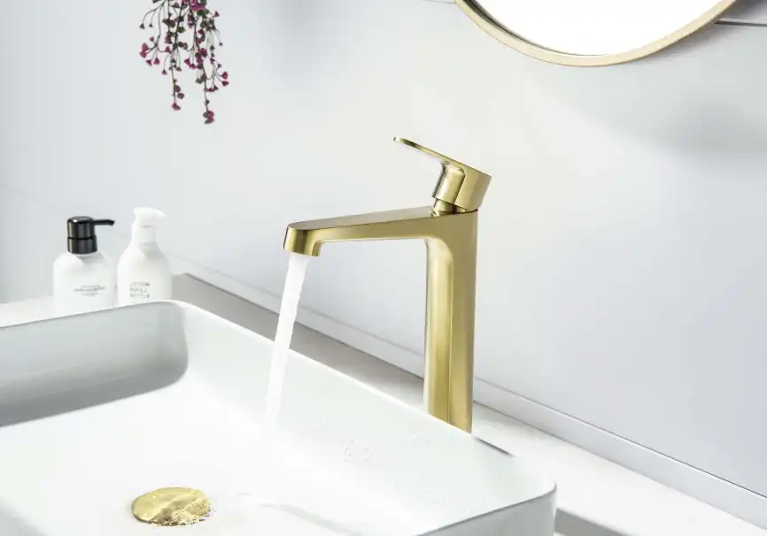 Смеситель для раковины Aquatek Оберон AQ1204BG, Золото матовое фото 6