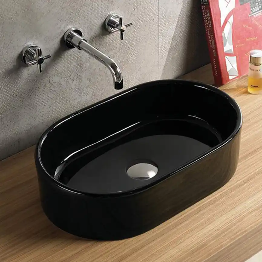 Раковина AVS 813-0223-55GB 56,3x35 черная фото 2