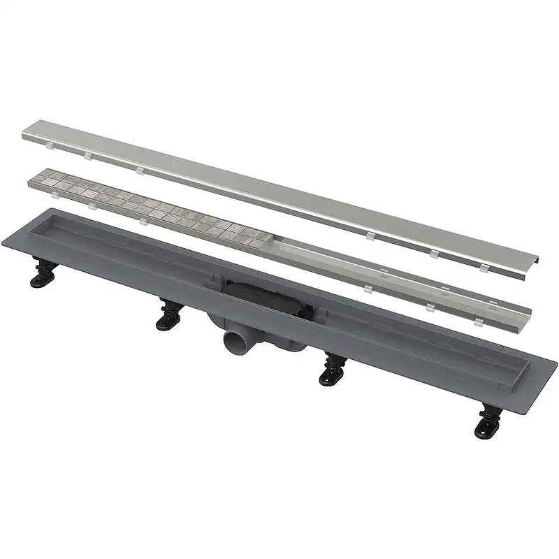 Душевой лоток AlcaPlast APZ19-750 Simple с решеткой под плитку / Нержавеющая сталь фото 1