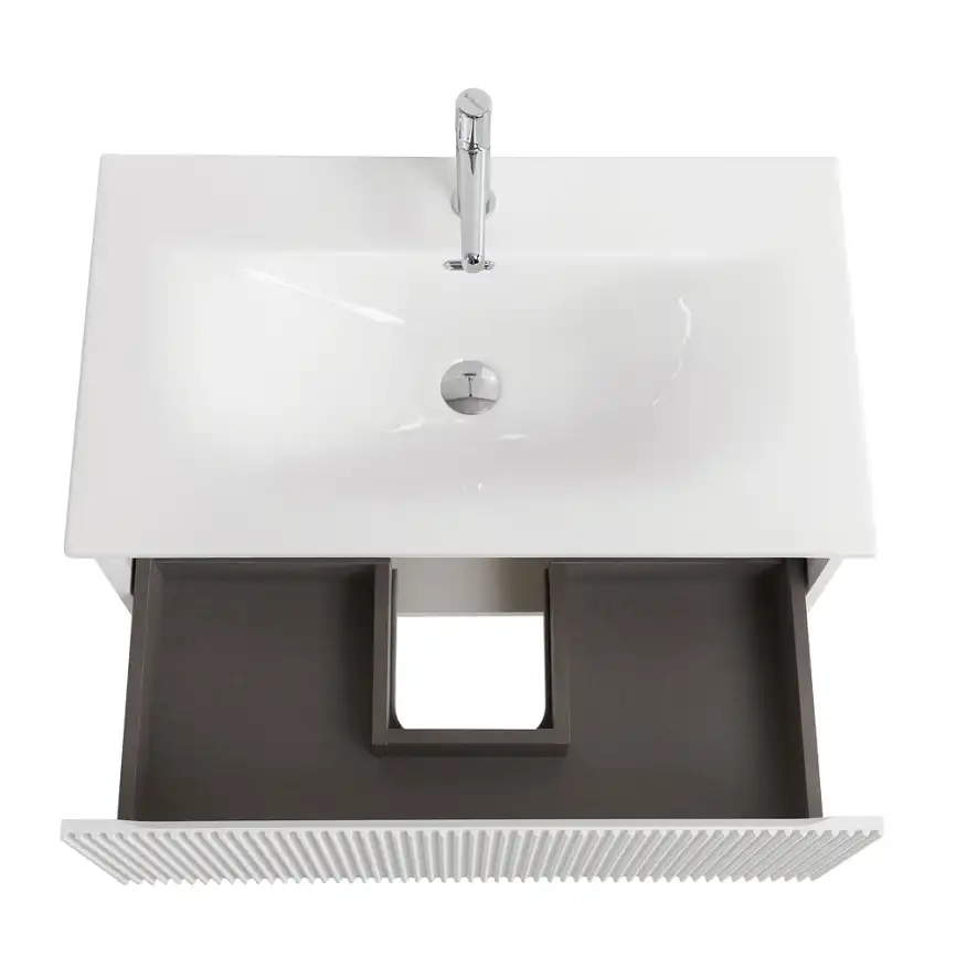 Тумба под раковину BelBagno UNO-800-1C-SO-BO подвесная, Bianco Opaco фото 5