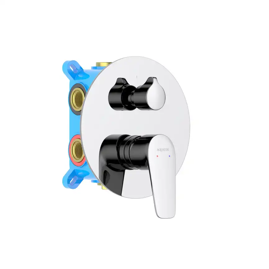 Смеситель для ванны с душем Aquatek Бетта AQ1147CR встраиваемый, с внутренней частью, Хром фото 1