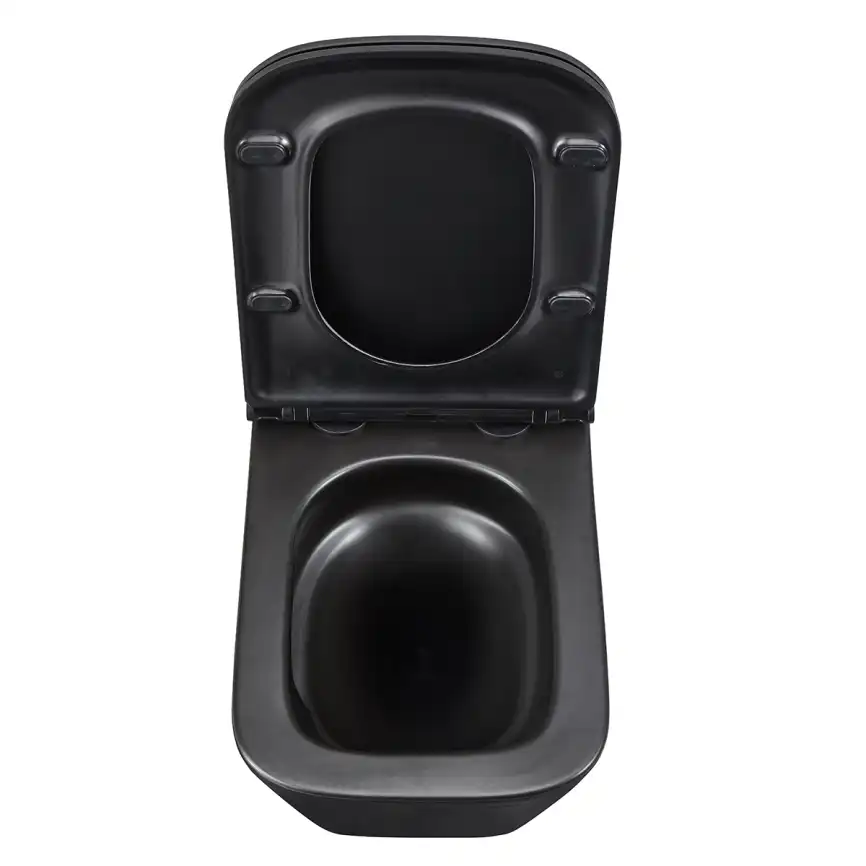 Подвесной унитаз Lemark FLOREX 9612002, безободковый с сиденьем микролифт, смыв вихревой Торнадо 3.0, чёрный матовый фото 7