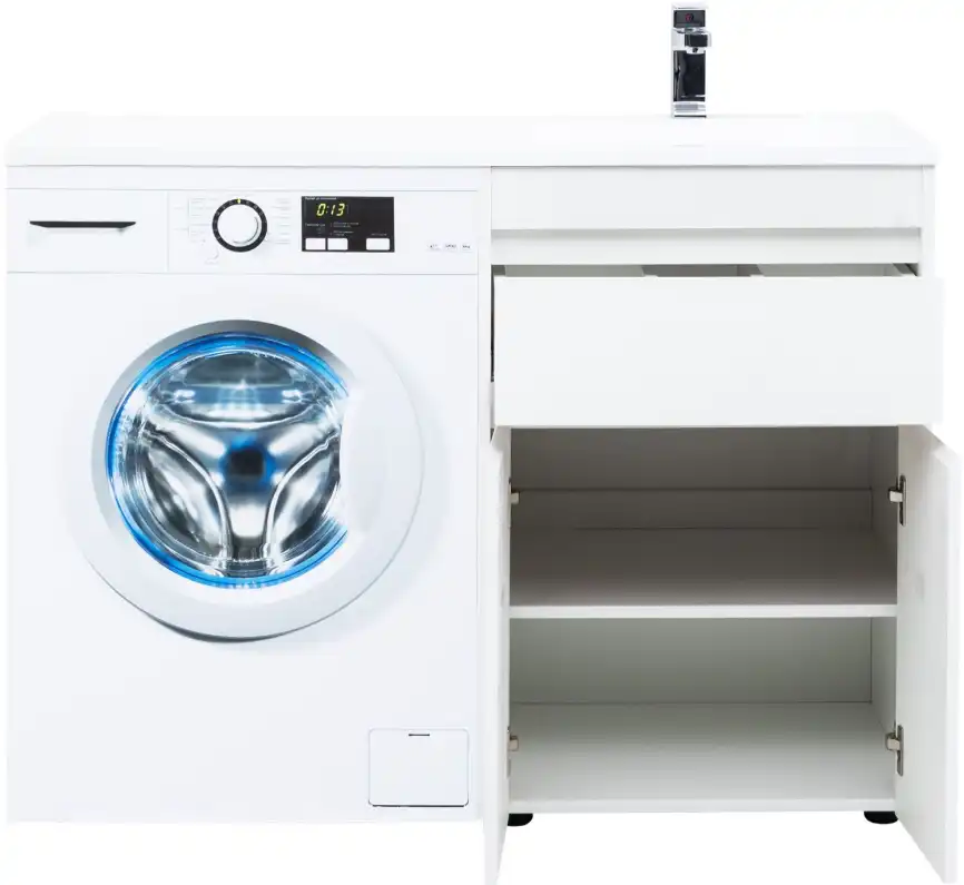 Тумба под раковину Aquanet Токио 120/58 белый (напольная, 1 ящик, 2 дверцы) 237745 фото 7