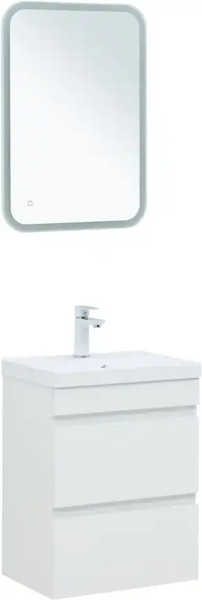 Тумба под раковину Aquanet Нота New 50 2 ящика, белый глянец 335416 фото 7