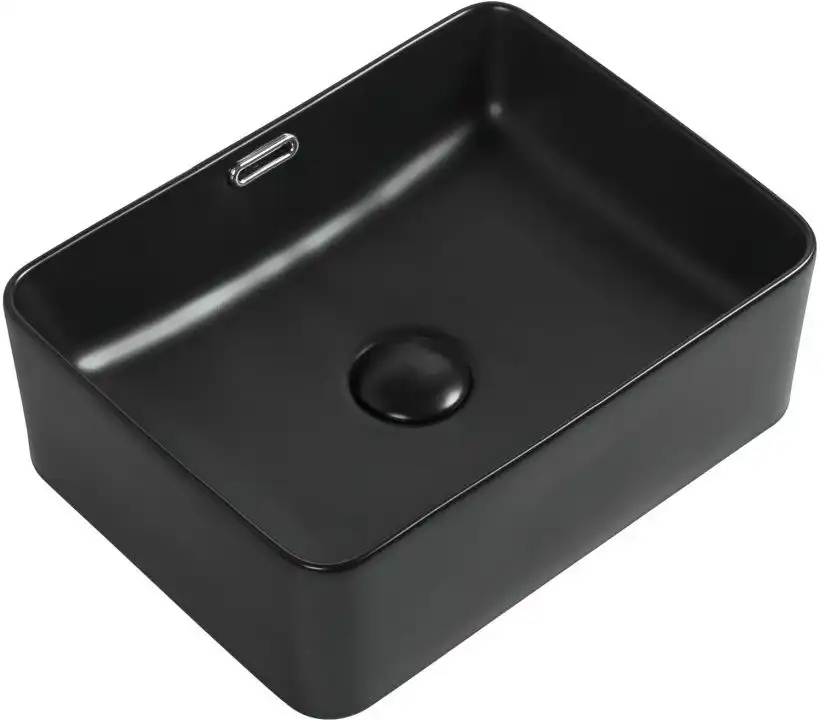 Раковина накладная Aquanet PERFECT-1-MB 40,5х31,5х14 прямоугольная, Черная матовая фото 1