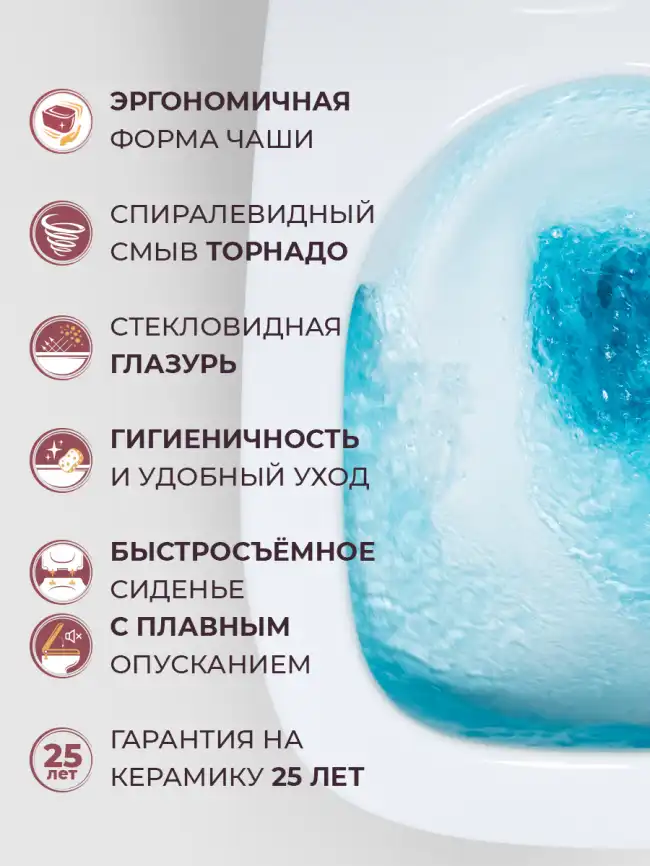 Подвесной унитаз CEZARES COMFORT CZR-380-TH-TOR/SC, со смывом TORNADO, с сиденьем микролифт фото 8