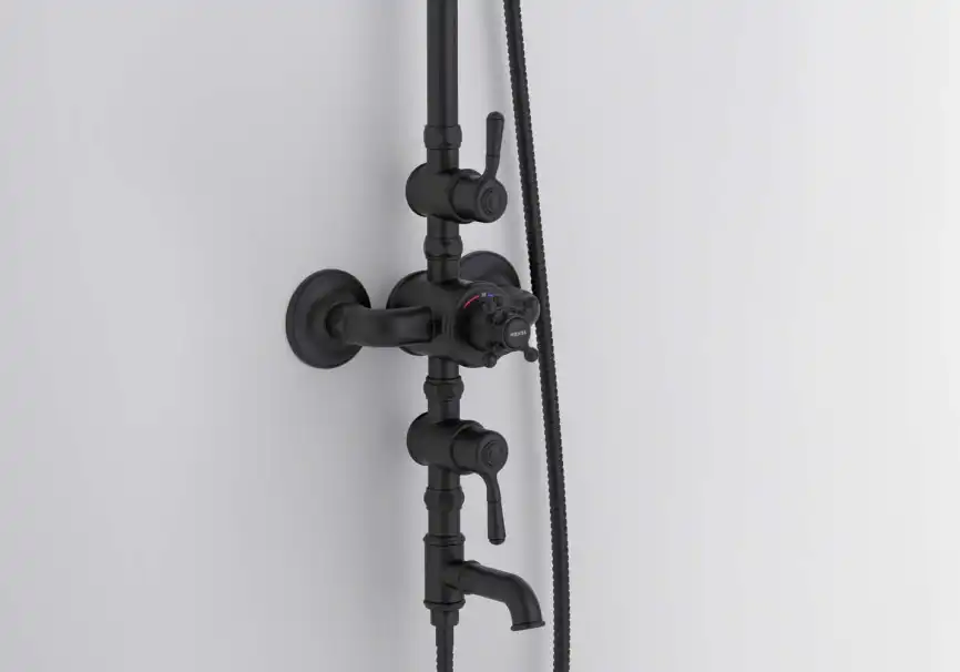 Душевая система Aquatek КЛАССИК AQ2543MB с термостатом, Черный матовый фото 7