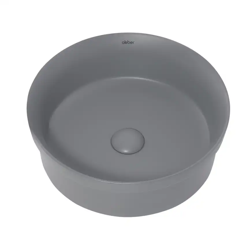 Раковина накладная ABBER BEQUEM 40х40х14 AC2103MG, круглая, серая матовая фото 3