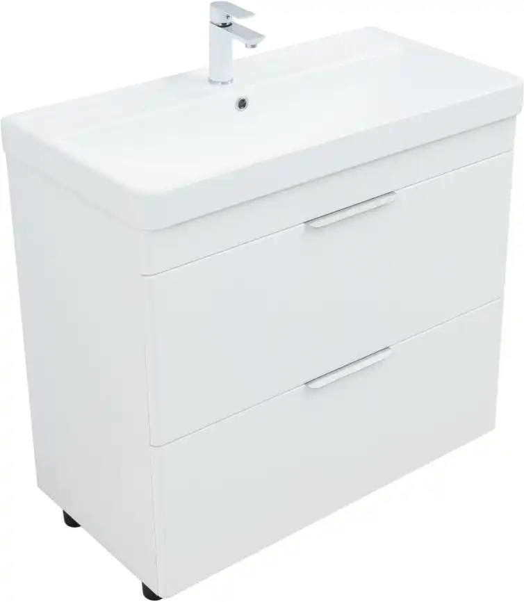 Тумба под раковину Aquanet Ирис New 90 напольная, белый глянец, напольная, 336309 фото 5