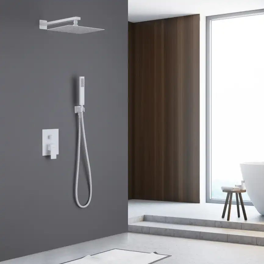 Душевая система ABBER Daheim AF8219W скрытого монтажа без излива, белая матовая фото 2