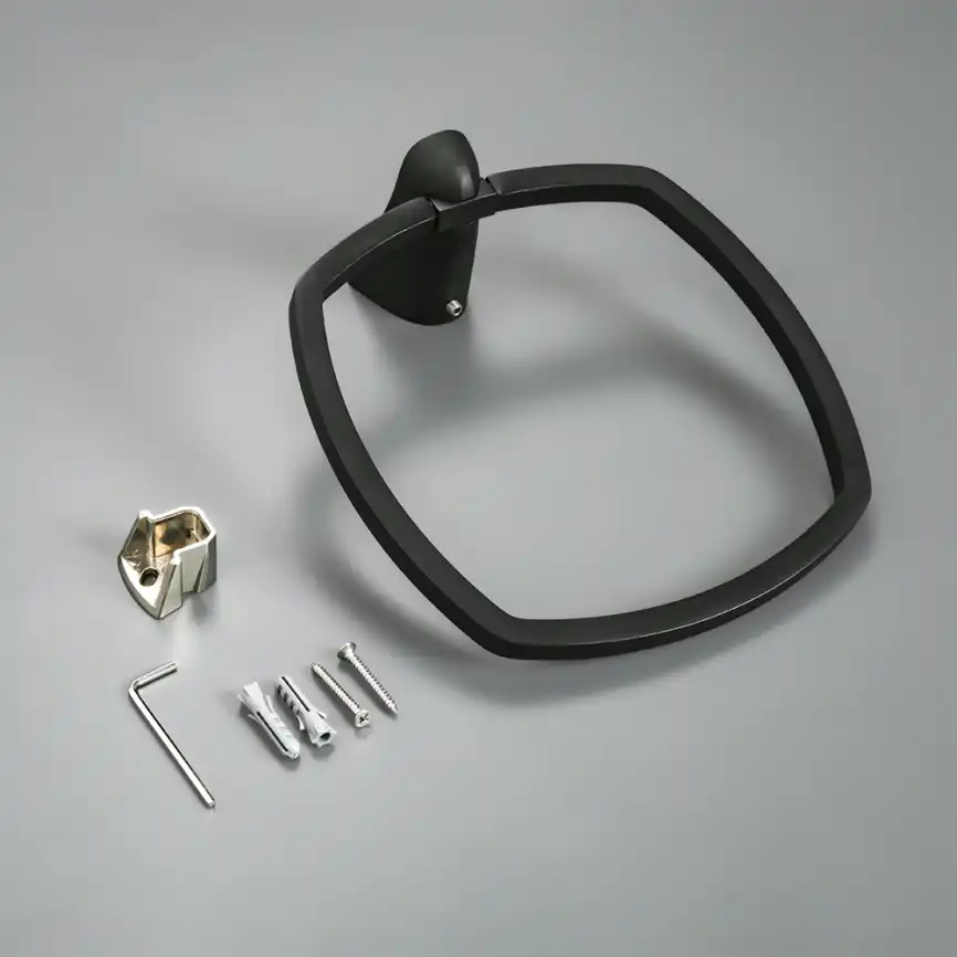 Полотенцедержатель AVS Neo, черный, кольцо фото 3