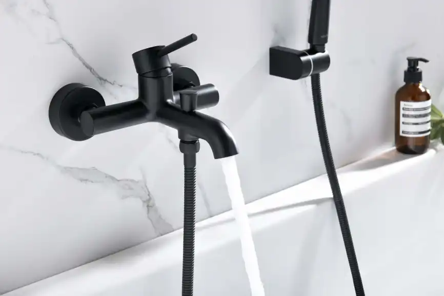 Смеситель для ванны Aquatek Европа AQ1349MB, однорычажный, с коротким изливом, Черный матовый фото 3