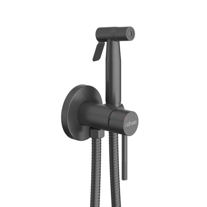 Гигиенический душ со смесителем Cezares RELAX-DIF-NOP, Черный матовый фото 2