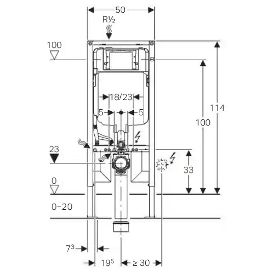 Инсталляция для унитаза GEBERIT Sigma 8 Duofix 111.796.00.1 без клавиши смыва фото 4
