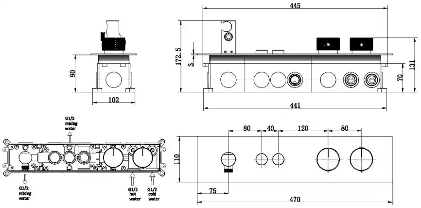 Смеситель для душа Allen Brau Liberty 5.33010-00 встраиваемый, с внутренней частью, Хром фото 2
