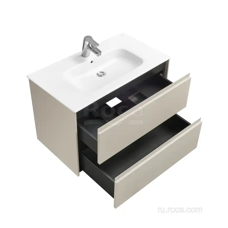 Тумбы под раковину Roca Ona 80 A857630510 подвесная, цвет, Бежево-серый матовый фото 8