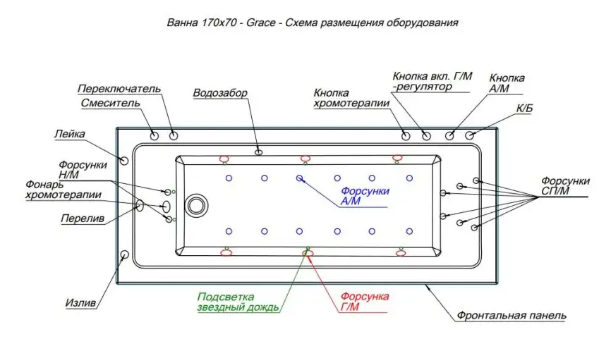 Акриловая ванна Aquanet Grace 170х70 (312653), на каркасе, белая фото 8