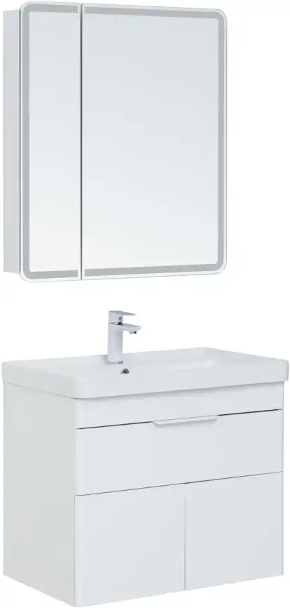 Тумба под раковину Aquanet Ирис new 70 белый глянец (1 ящик, 2 дверцы) 310149 фото 10