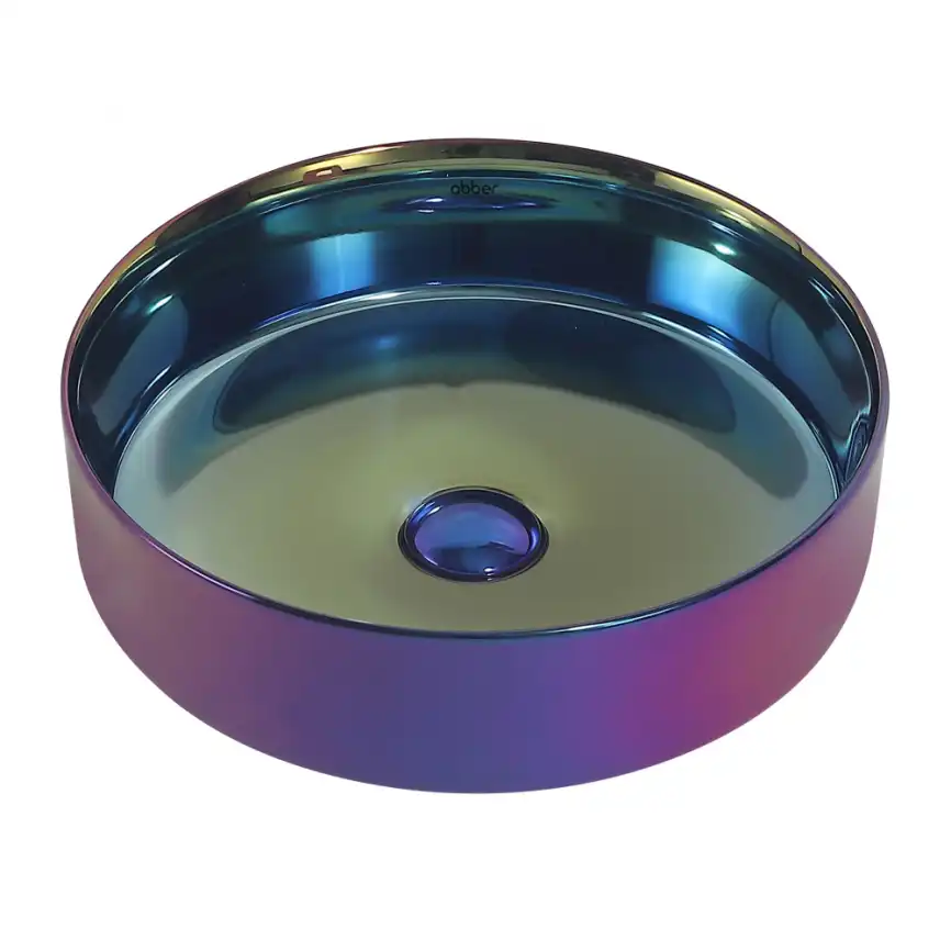 Раковина накладная ABBER BEQUEM 40х40х12 AC2109Regen, круглая, хамелеон фото 1