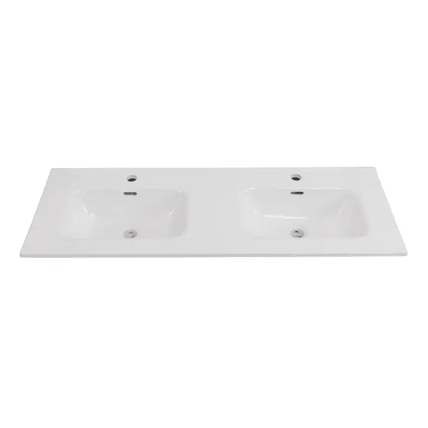 Керамическая раковина с двумя чашами BelBagno BB1200-2-ETL фото 4