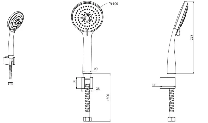 Душевой набор Aquatek ВЕГА AQ2010MB, Черный матовый фото 2