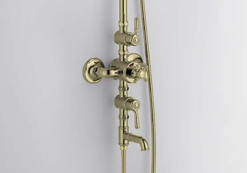 Душевая система Aquatek КЛАССИК AQ2543PG с термостатом, Золото глянцевое фото 9