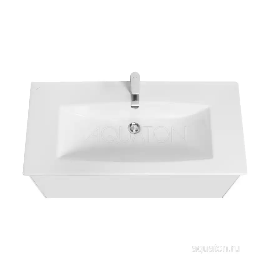 Тумба под раковину Aquaton Сохо 100 1A258201AJ010 подвесная цвет, белый глянец фото 4