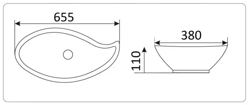 Раковина накладная CeramaLux 655х380х110 9052, цвет Белый фото 5