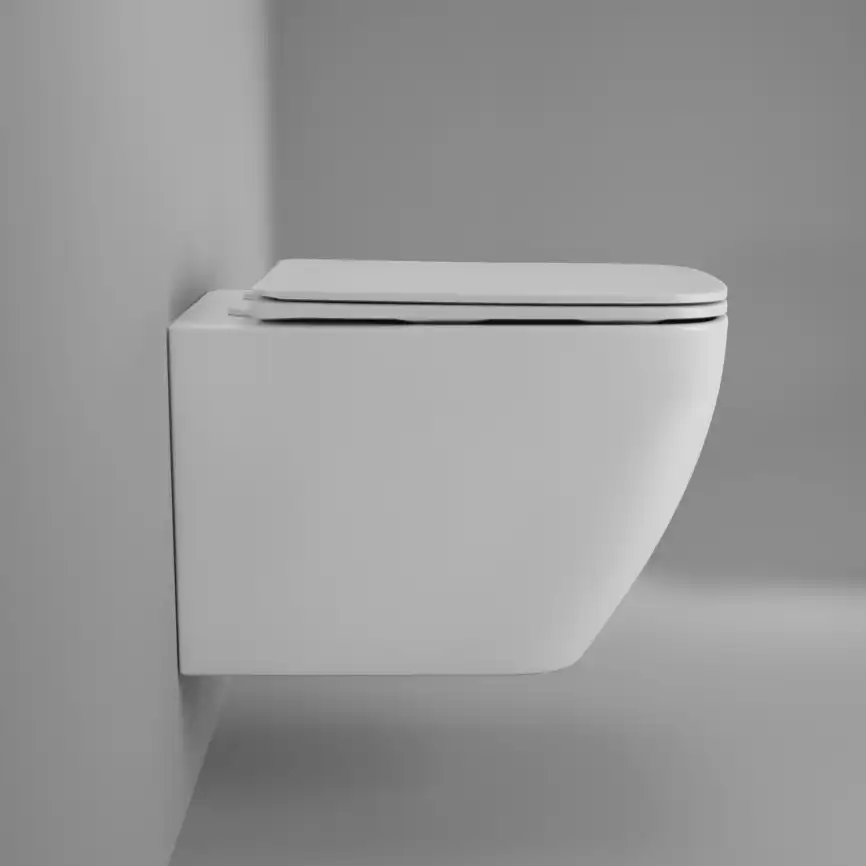 Унитаз подвесной Grossman Thin Rim GR-5603S безободковый, Белый глянцевый, с тонкой крышкой,микролифт фото 3