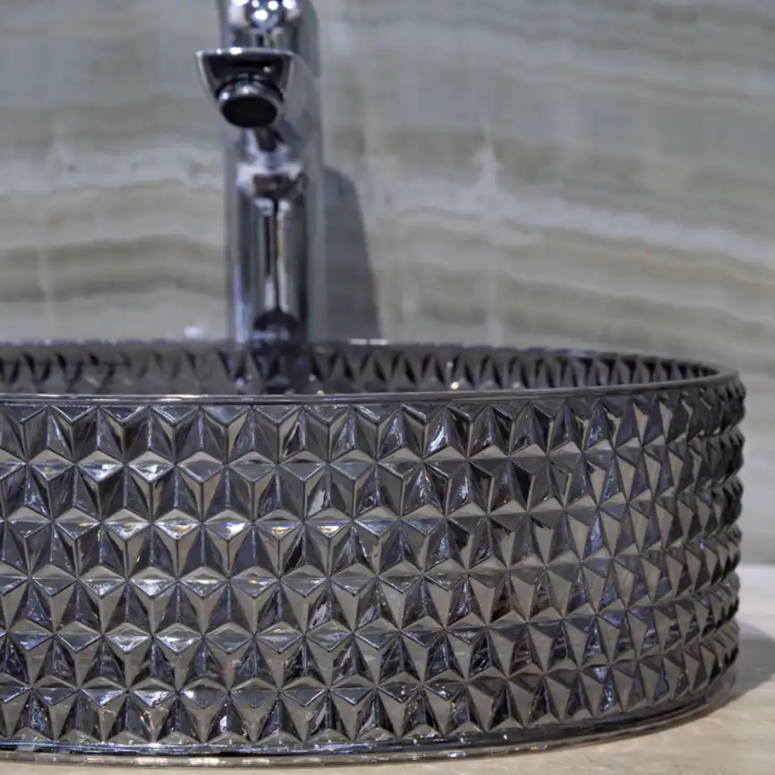 Раковина AVS 813-0213-d36GL03-A 36x36 антрацит фото 2