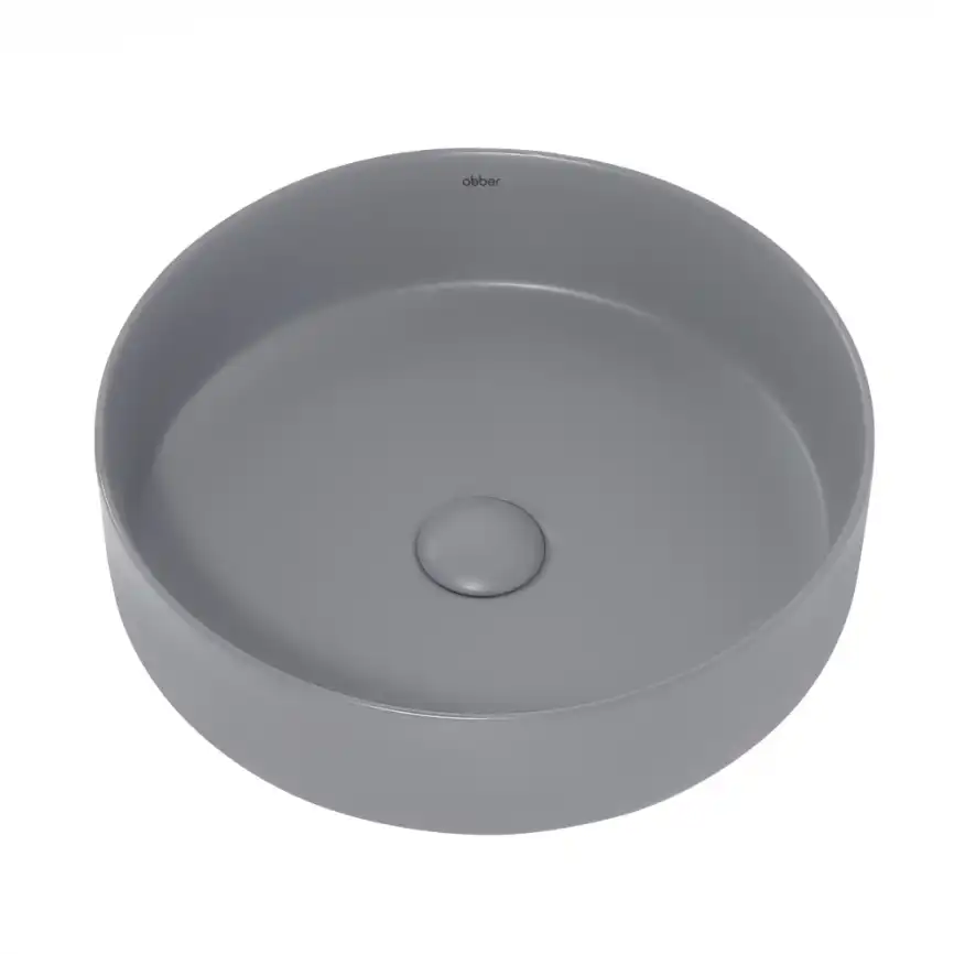 Раковина накладная ABBER BEQUEM 40х40х12 AC2109MG, круглая, серая матовая фото 2
