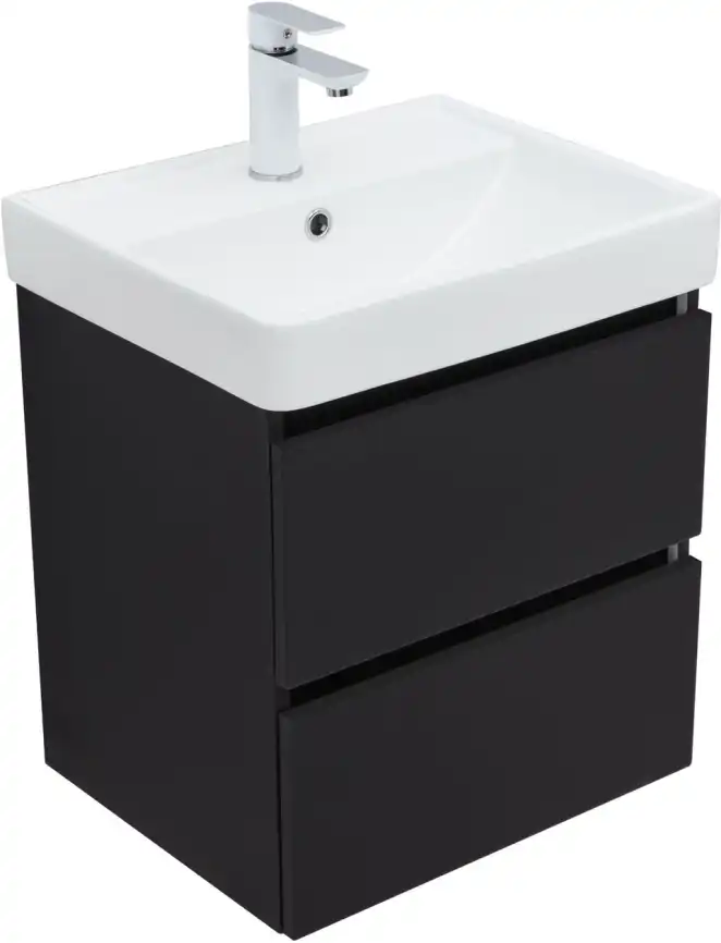 Тумба под раковину Aquanet Вега 2.0 50 черный, подвесная, 337952 фото 5