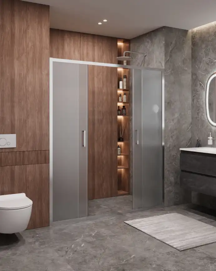 Душевая дверь CEZARES MOLVENO-BF-2-170-P-Cr стекло Матовое рифленая, профиль Хром фото 5