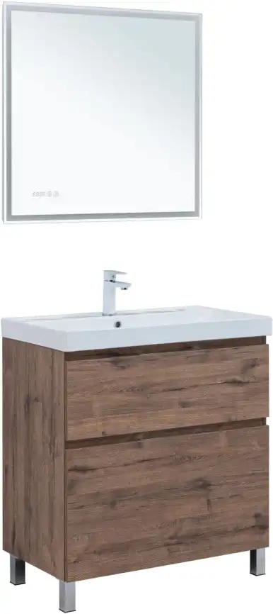 Тумба под раковину Aquanet Алвита New 80 напольная, дуб веллингтон табак, 344129 фото 12