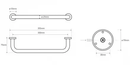 Поручень прямой 35,5 см BEMETA NEO Нержавеющая сталь 102307015 фото 2