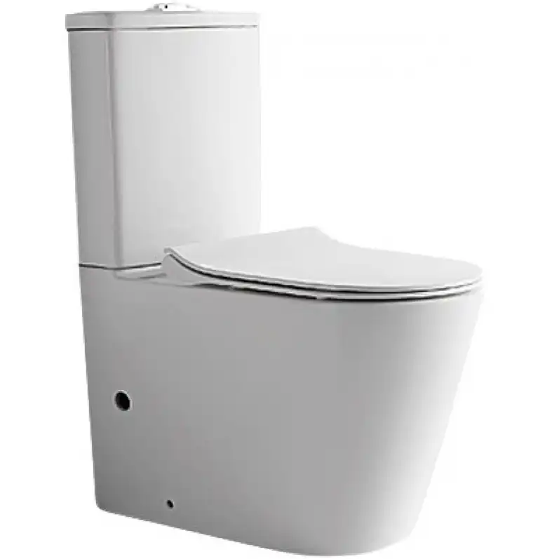 Унитаз-компакт CeramaLux NS-2178, безободковый, с бачком и сидением микролифт Белый фото 1