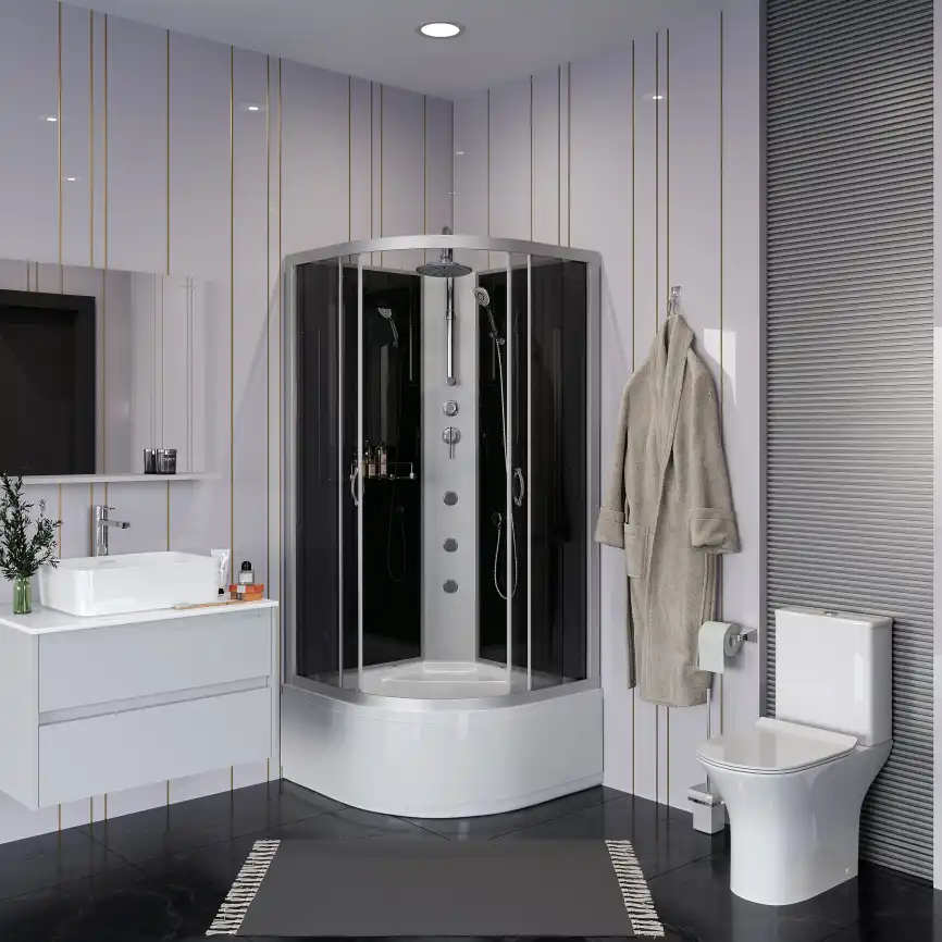 Душевая кабина Niagara Classic 100х100х210 NG-2509-14BKTG высокий поддон, с гидромассажем, 25091434BKTG фото 2