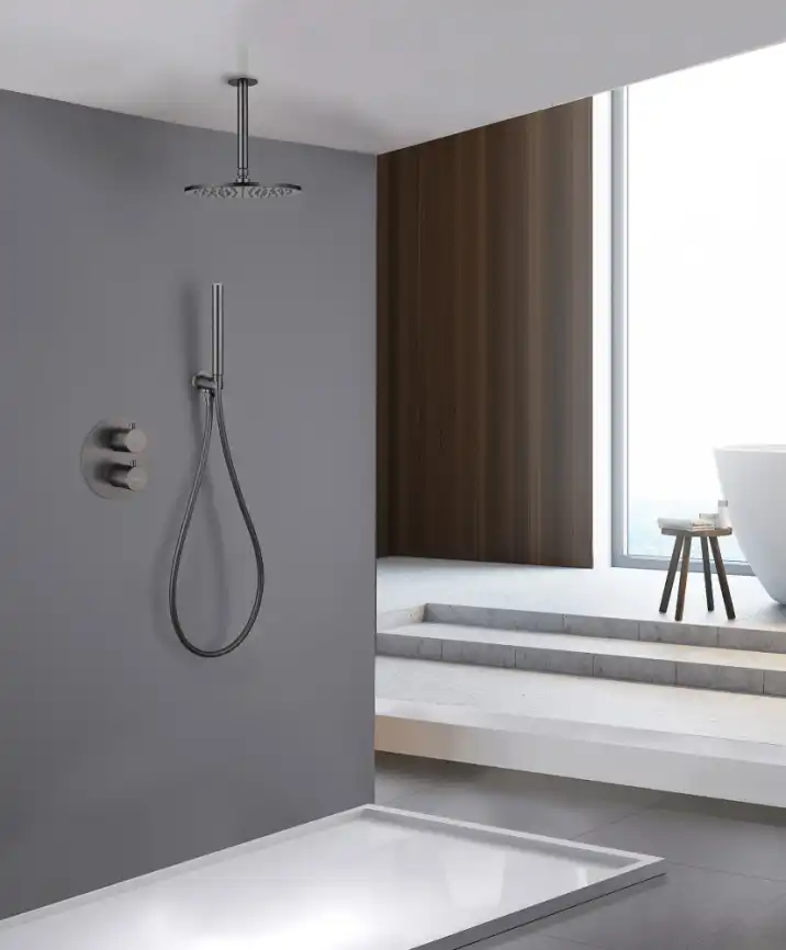 Душевая система ABBER Wasser Kreis AF8121NG скрытого монтажа без излива, никель фото 2