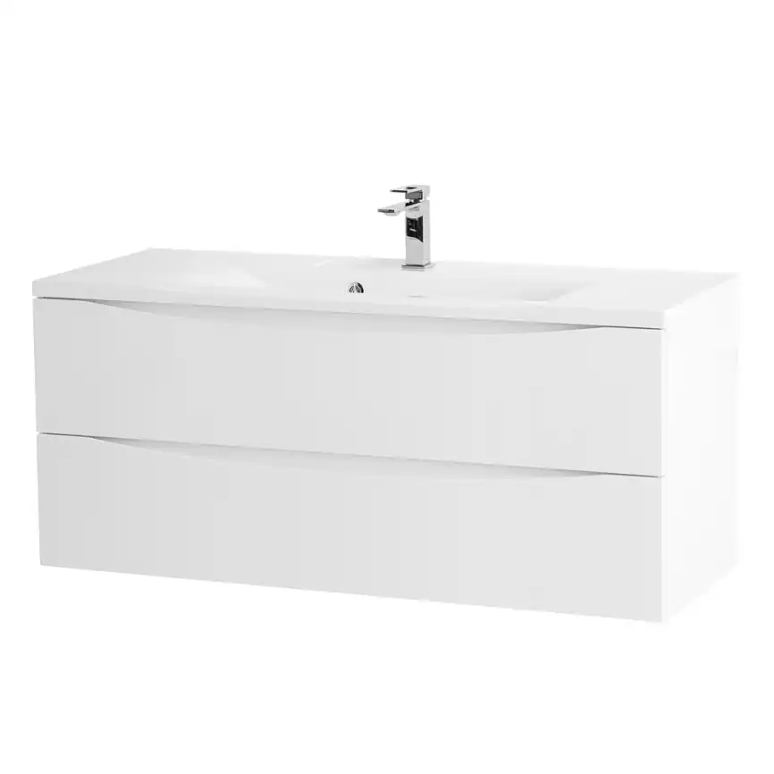 Тумба под раковину BelBagno MARINO-1200-2C-SO-BL-P подвесная Bianco Lucido фото 3
