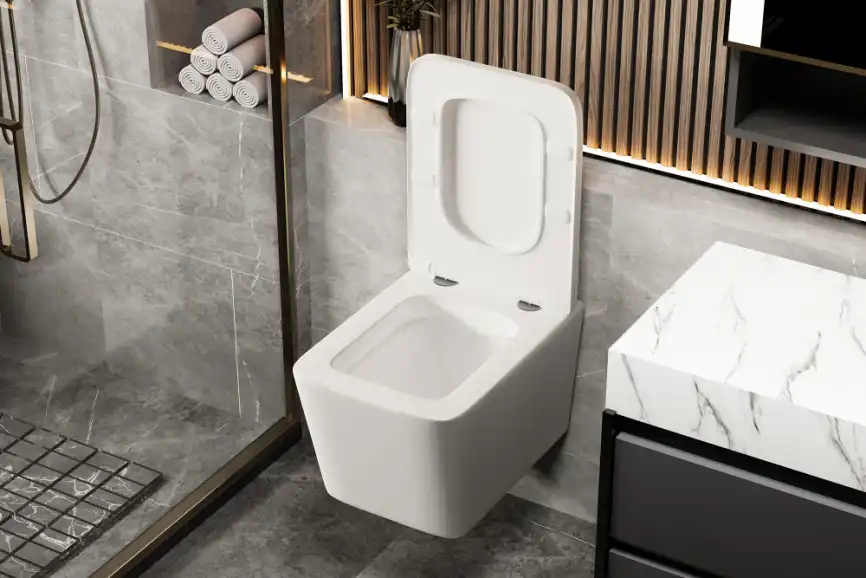 Подвесной унитаз ABBER Rechteck AC1201MW белый матовый, безободковый, с сиденьем микролифт фото 4