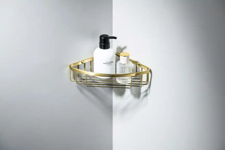 Полка для душа угловая Aquatek AQ4906BG, Золото матовое фото 3