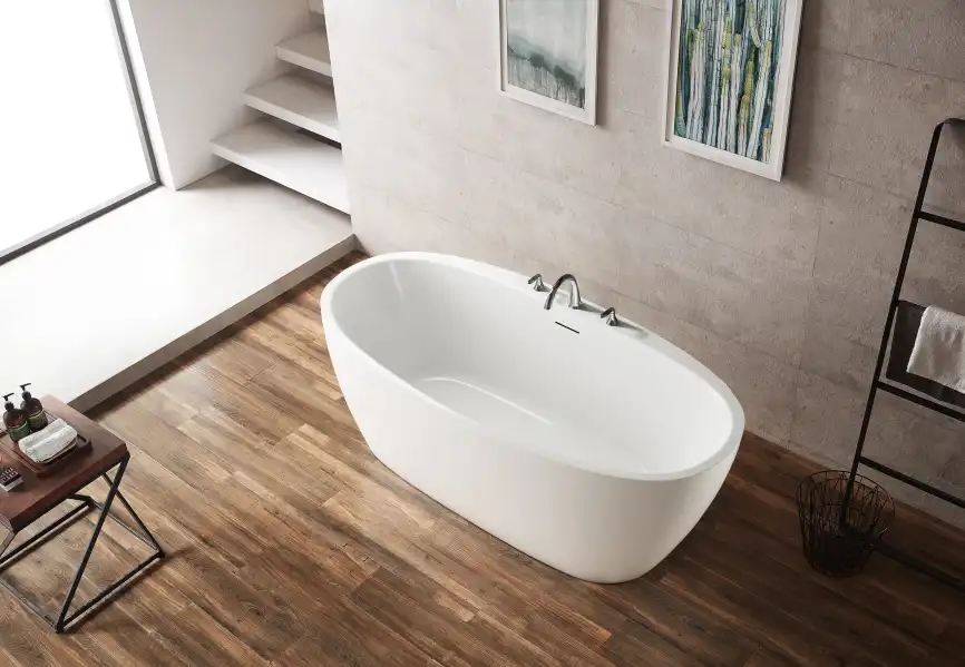 Акриловая ванна BELBAGNO 170х80 BB404-1700-800 овальная, отдельностоящая, Белая фото 2