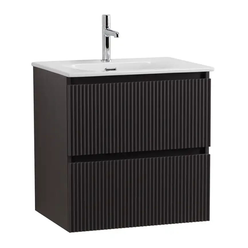 Тумба под раковину BelBagno UNO-MINI-600-2C-SO-GSO подвесная, Темно-Серый Матовый фото 2