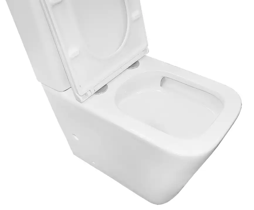 Унитаз-компакт Azario Quadro AZ-2175 UQ1 напольный, безободковый, смыв Торнадо, с бачком и сидением микролифт, цвет белый фото 4