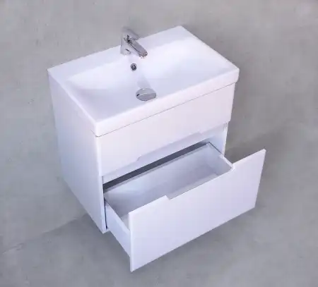 Тумба под раковину Jorno MODUO SLIM 60 Mod.01.60/P/W Белая фото 3