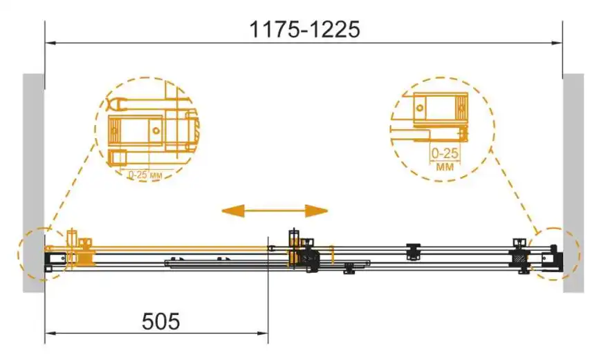 Душевая дверь Cezares STYLUS-SOFT 120 см, STYLUS-SOFT-BF-1-120-C-Cr, профиль Хром, стекло Прозрачное фото 2