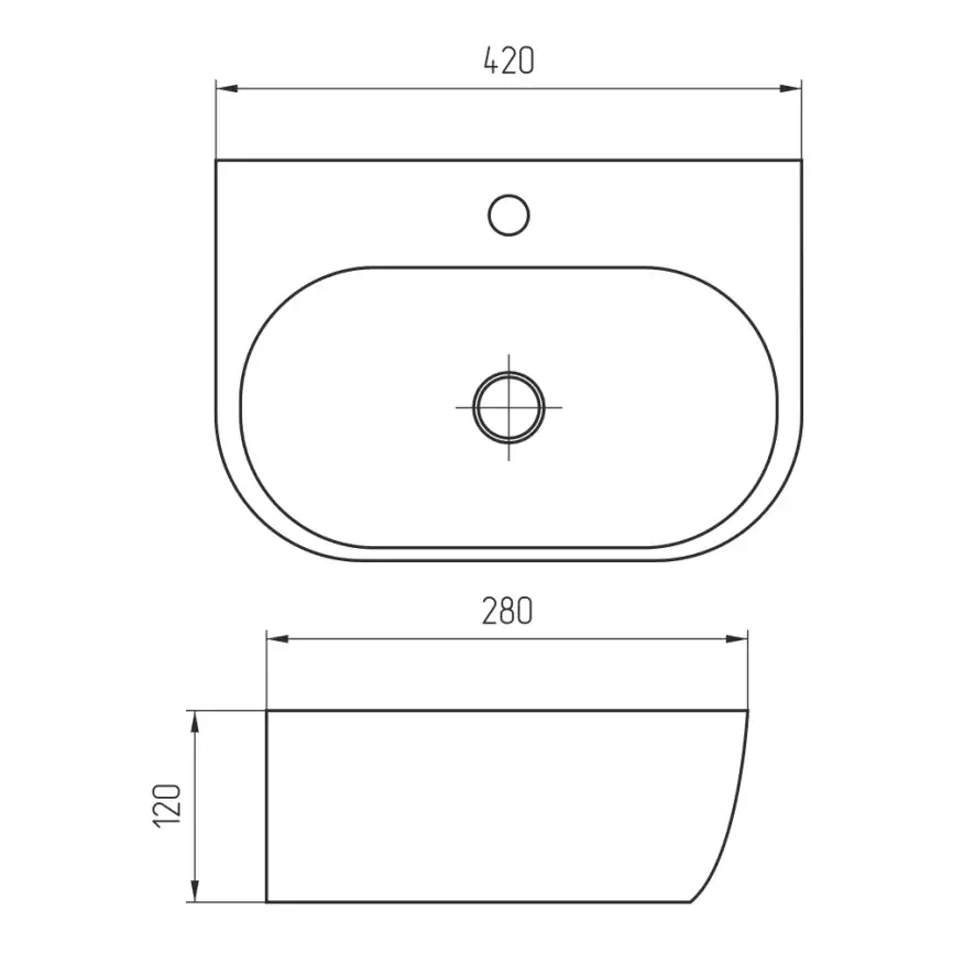 Раковина подвесная AVS Бетти 42х28 белая фото 3