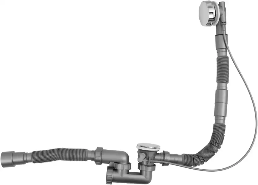 Слив-перелив для ванны Aquanet хром, полуавтомат для ванны 80 см, круг фото 2